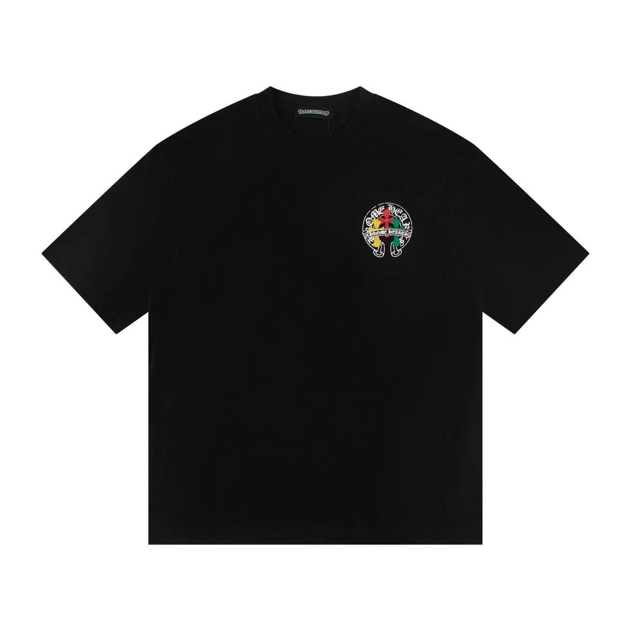 🅿️160 Style: 2025 new Croix Heart short-sleeved T-shirt Material: High version 300g double yarn combed cotton Size: S～XL Color: Black Style number: Z015